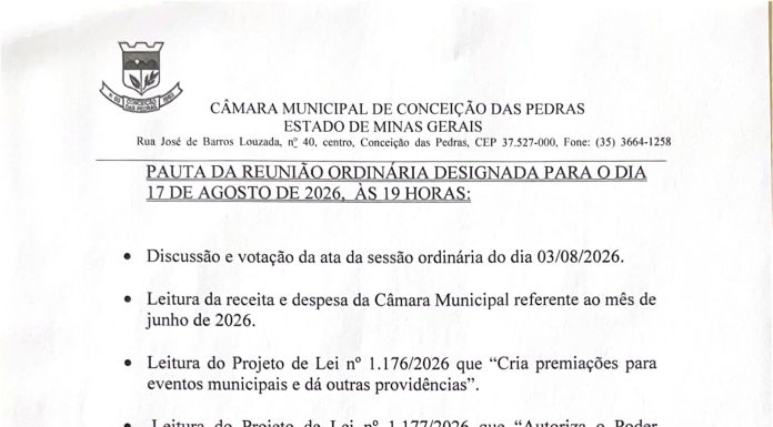 Pauta das Reuniões